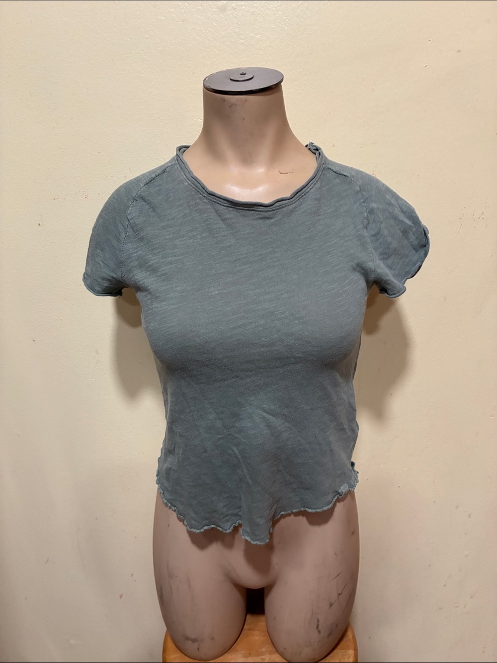 We The Free Washed Sage Green Short Sleeve crop Tee